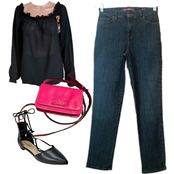 Perfect dark wash blue jeans, Gloria Vanderbilt Amanda size 4/6, some stretch - Picture 5 of 5